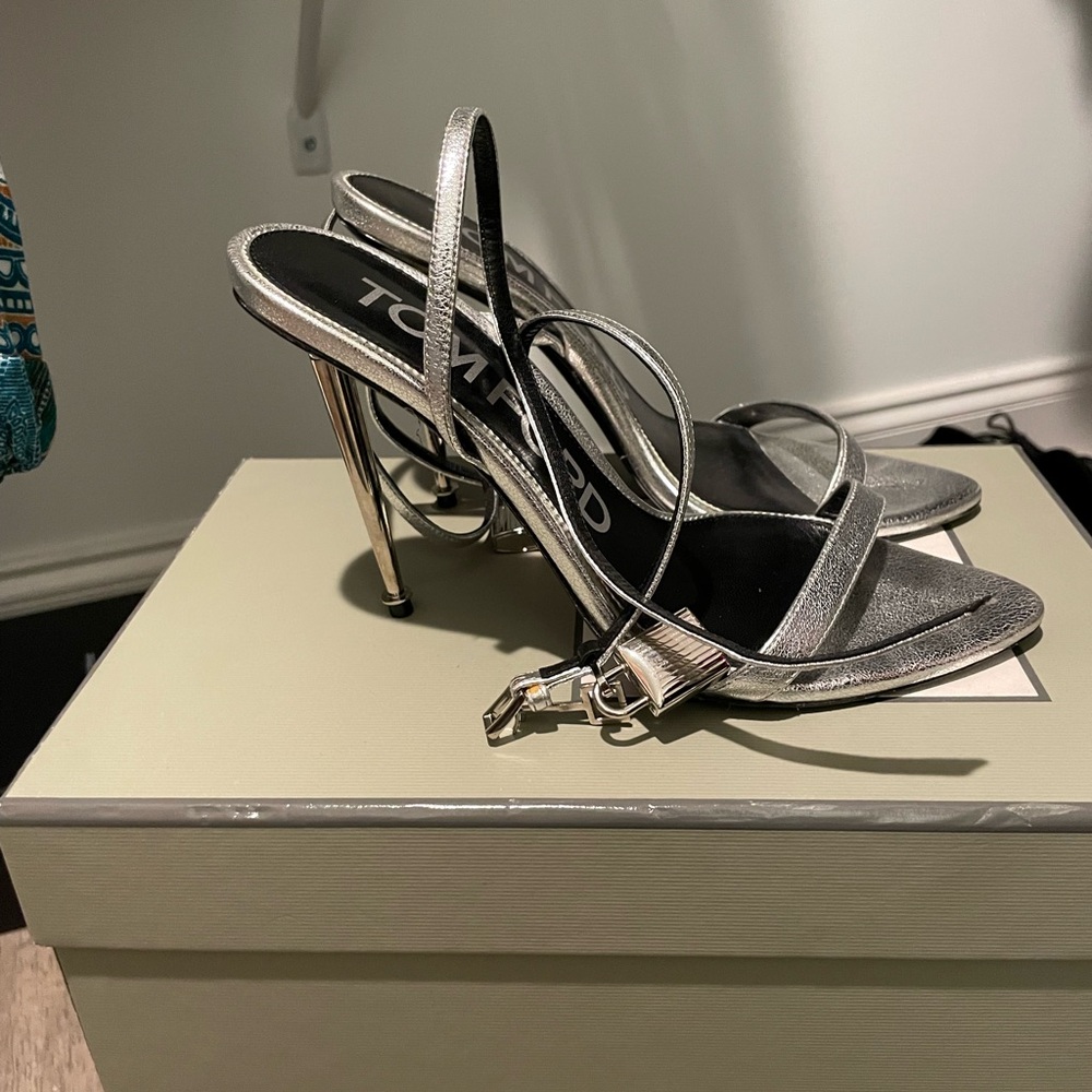 Tom Ford Padlock heeled sandal in good condition. Comes with box and dust bag